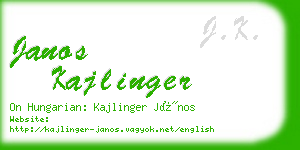 janos kajlinger business card